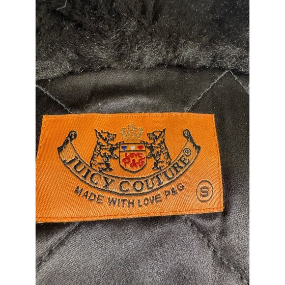 Vintage Y2K 90s Juicy Couture Brown Faux Fur Full Zip Bomber Jacket Coat Sz S - Picture 15 of 16